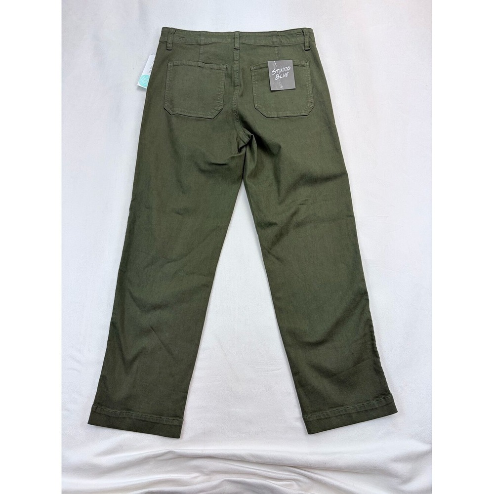 Studio Blue Sophia High Rise Relaxed Utility Pants Olive Green Womens 10 - Picture 3 of 12